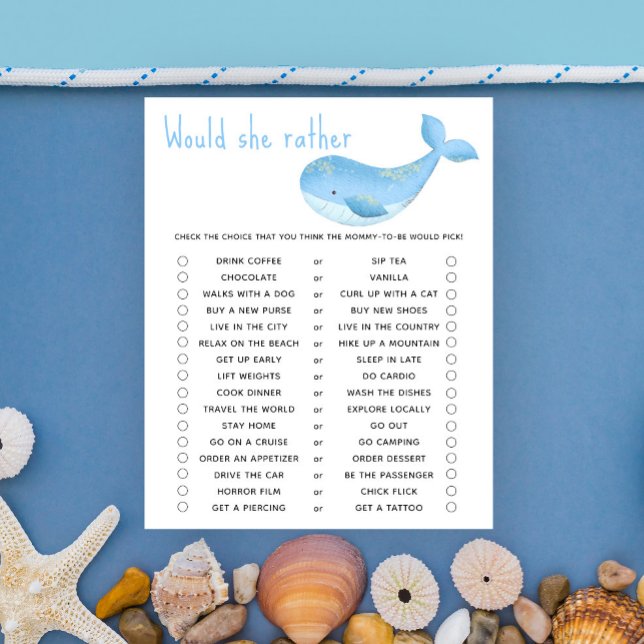 Plutôt que - jeu de baby shower baleine (Créateur téléchargé)