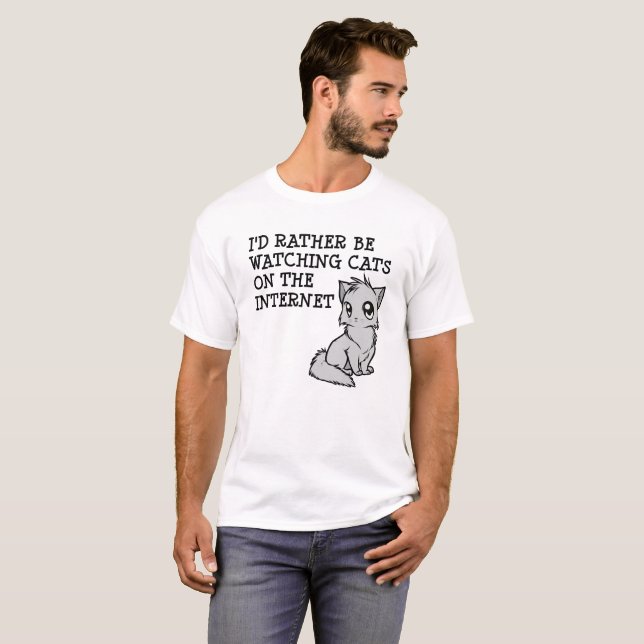 Plutôt Regarder des Chats Drôles Tshirt (Devant entier)