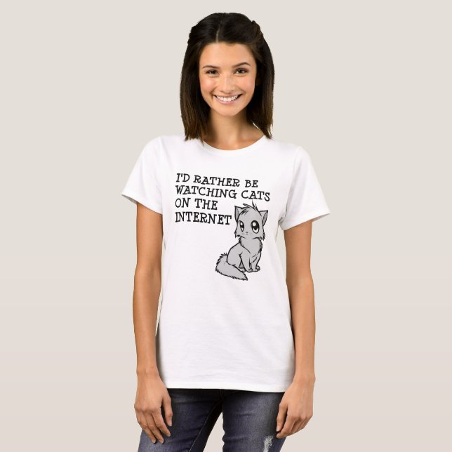 Plutôt Regarder T-Shirt Drôle de Chats (Devant entier)