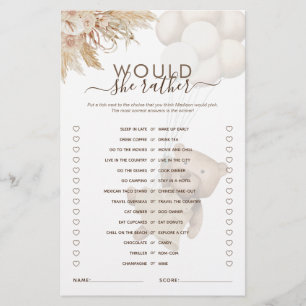 Plutôt Teddy Bear Baby shower Jeu