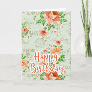 Plutôt Vintage Floral Français Bonne Carte Anniver