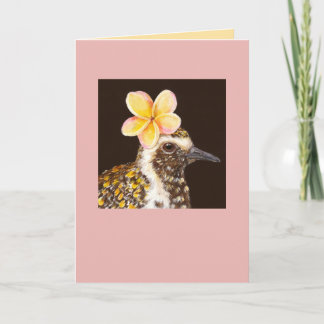 pluvier doré du pacifique avec carte plumeria
