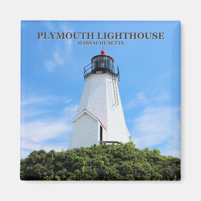 Plymouth Lighthouse, "The Gurnet", MA Magnet (Devant)