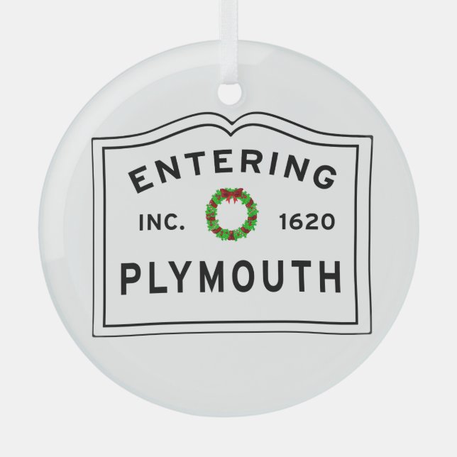 Plymouth, MA Vacances Wreath Ornement en céramique (Recto)