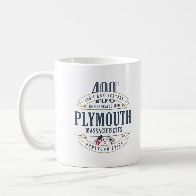Plymouth, Massachusetts 400e anniversaire Mug (Gauche)