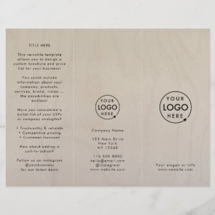 Plywood bouleau   Logo Brochure triplée de grains 