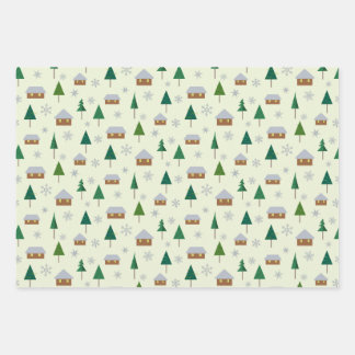 Pneus et sapins enveloppant du papier