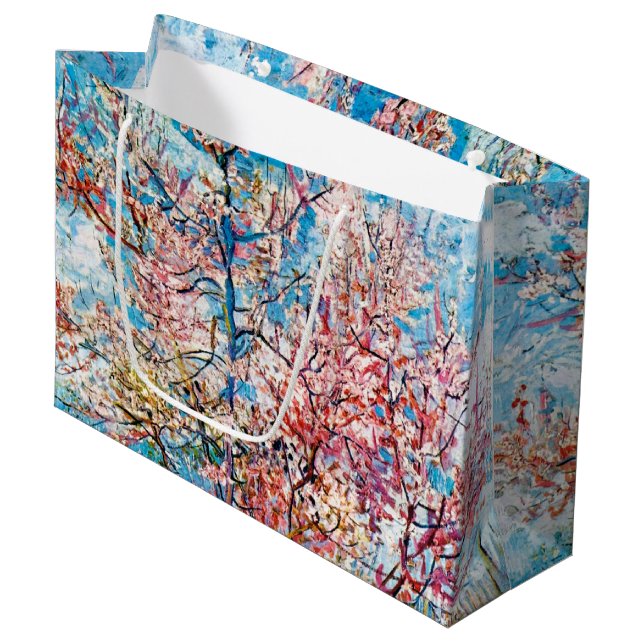 Poche à fleurs, Van Gogh Grand sac cadeau (Devant Angle)