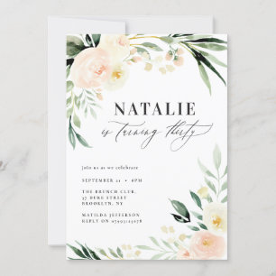 Poche aquarelle florale 30e anniversaire fête