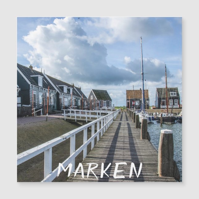 Poche en bois à Marken, Pays-Bas Magnet (Devant)