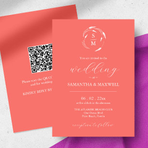 Poche Faire-part de mariage avec code QR