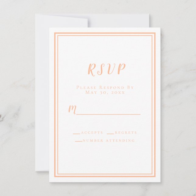 Poche mariage & Blanc Moderne Élégant RSVP Inserti (Devant)