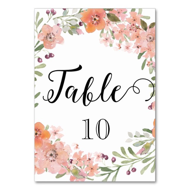Poche romantique Florale Numéro de table (Par défaut)