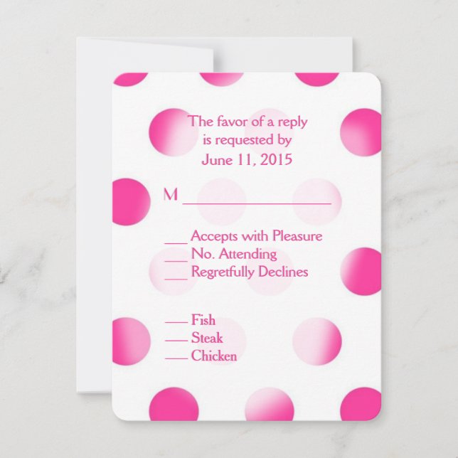 Poche rose Dot RSVP avec Entree Choice (Devant)