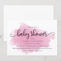 Poche rose | Invitation baby shower