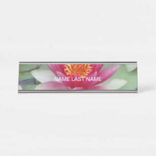 Poche rose Lotus Water Nom du bureau Plaque