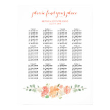 Pocher fleurs mariage tableau des places