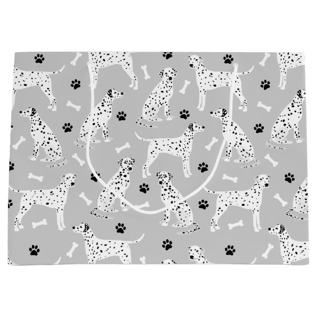 Poches et os dalmatiens Grand sac cadeau (Devant)