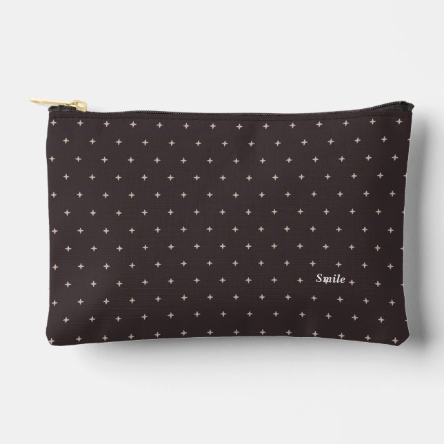 POCHETTE À ACCESSOIRES 名前　カスタマイズ　スタッズ　チャコールグレー (Recto)