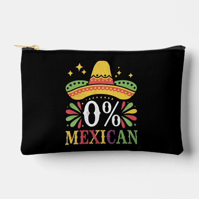 Pochette À Accessoires 0% Mexicain Zéro Pour Cent Drôle Cinco De Mayo (Recto)