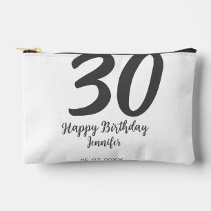 Pochette À Accessoires 30e anniversaire ajouter nom date année noir modèl