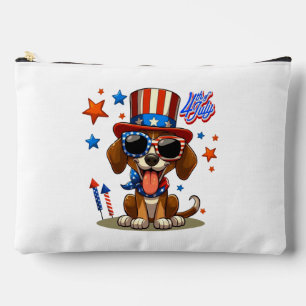 Pochette À Accessoires 4 juillet chien/chiot mignon, patriotique