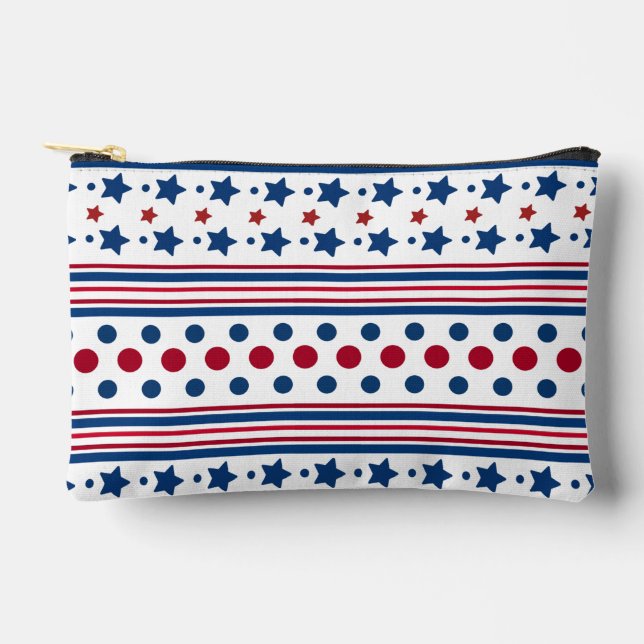 Pochette À Accessoires 4 juillet Rouge Blanc & Bleu Patriotique Petit (Recto)