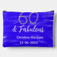 60 & fabuleux anniversaire bleu argent ajouter nom