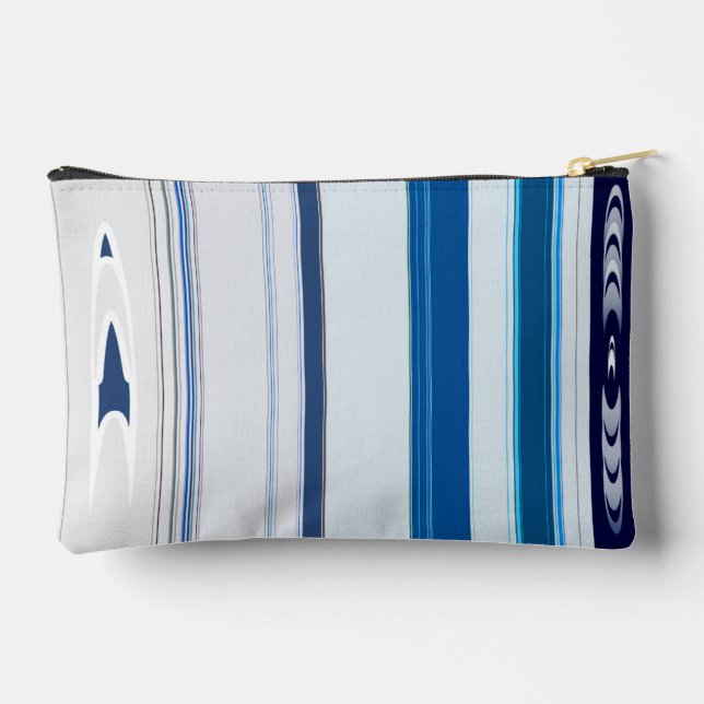 Pochette À Accessoires Abstract Symphony in Blue 5 (Vertical Lines) (Verso)