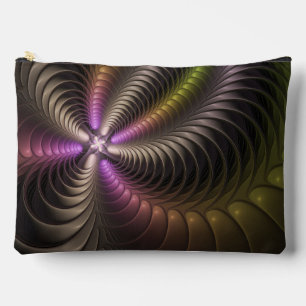 Pochette À Accessoires Abstrait brillant Trippy coloré 3D Fractal Art