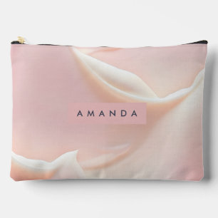Pochette À Accessoires Abstrait en Satin Rose Pâle Élégant Personnalisé