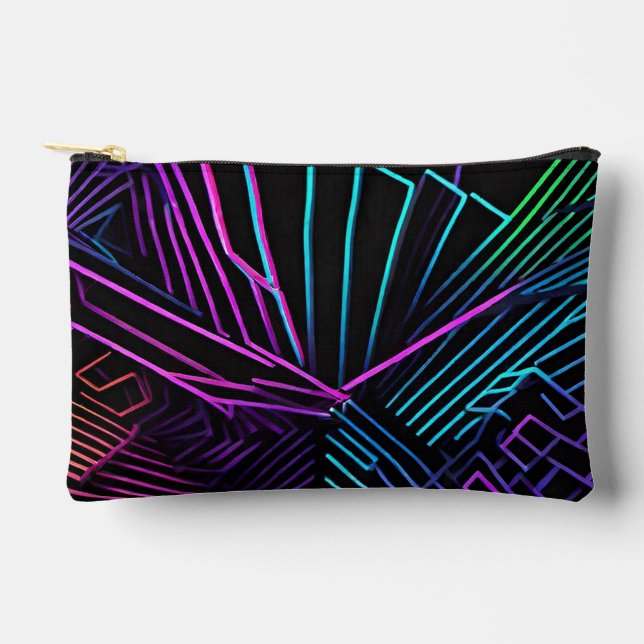 Pochette À Accessoires Abstrait géométrique coloré (Recto)