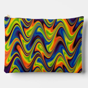 Pochette À Accessoires Abstrait Multicolore Ondulé Grand