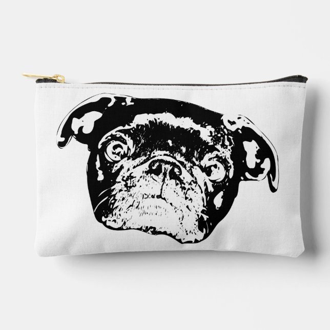 Pochette À Accessoires Accent de beauté Pug câlin (Recto)