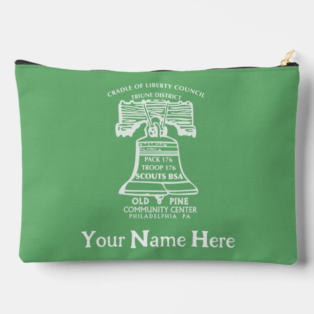 Pochette À Accessoires Accessory Pouch Large - Olive Green (Personalized) (Verso)