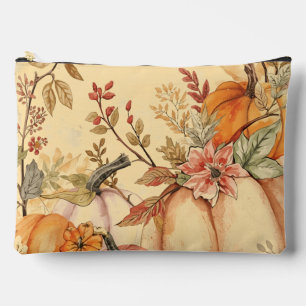 Pochette À Accessoires Action de grâce, Motif de récolte de citrouilles m