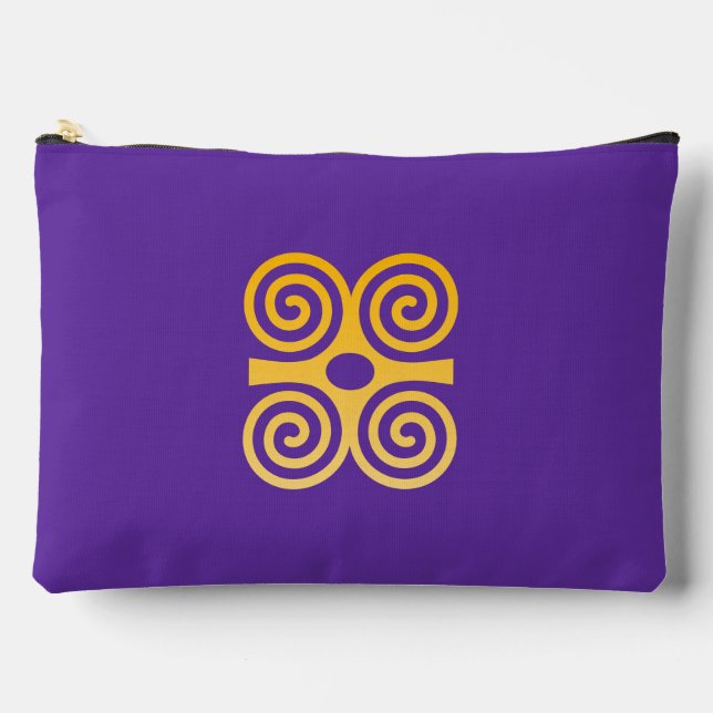 Pochette À Accessoires Adinkra Africaine (Force et Humilité) (Recto)
