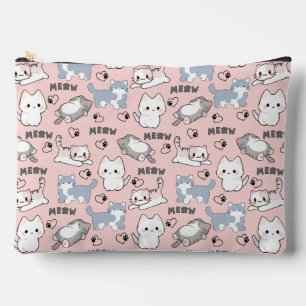 Pochette À Accessoires Adorables chatons dodus et cœurs Meow