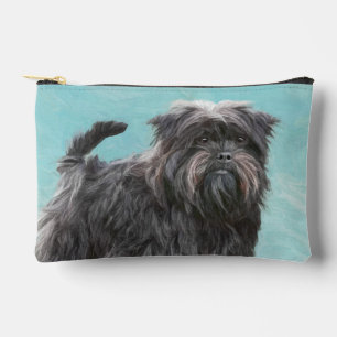 Pochette À Accessoires Affenpinscher Peinture Chien noir et argent Art