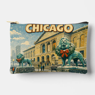 Pochette À Accessoires Affiche de l'Art Institute de Chicago en hiver