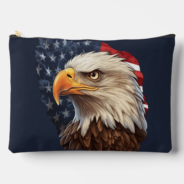 Pochette À Accessoires Aigle américain drapeau américain (Recto)