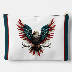 Pochette À Accessoires Aigle rustique patriotique américain/américain cha