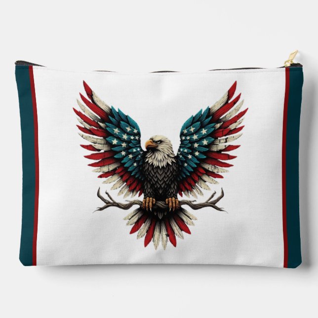 Pochette À Accessoires Aigle rustique patriotique américain/américain cha (Verso)