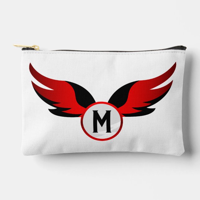 Pochette À Accessoires Aile d'aigle rouge avec nom personnalisé (Recto)