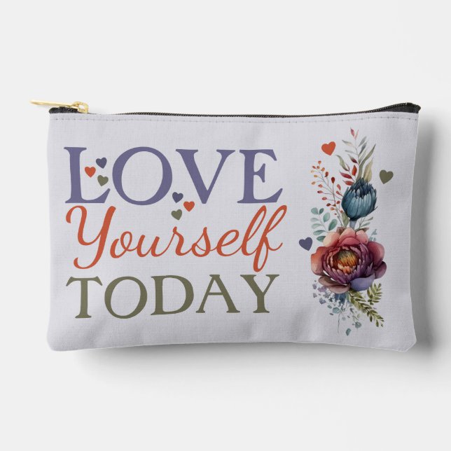 Pochette À Accessoires Aimez-vous aujourd'hui ajouter initiale floral cos (Recto)