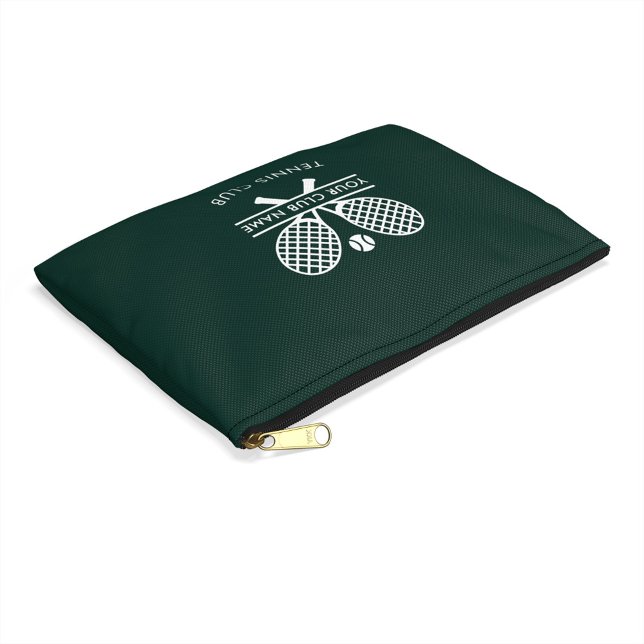 Pochette À Accessoires Ajouter Votre Nom Club Tennis Icons Vert (Lawn Tennis Club Green Accessory Pouch with White Logo)