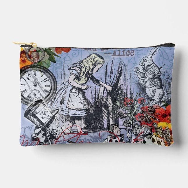 Pochette À Accessoires Alice nonsense rideau merveilleux - Bleu (Recto)