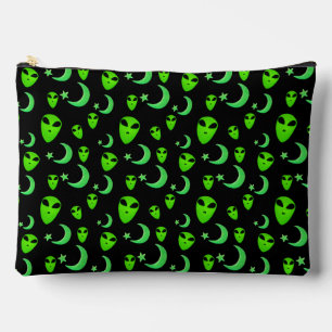 Pochette À Accessoires Aliens lumineux, croissant de lune et étoiles sur