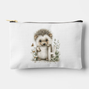 Pochette À Accessoires Alphabet mignon d'animaux bébé en aquarelle Hériss
