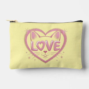 Pochette À Accessoires Amour de chat scintillant